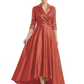 Elegant Mother of Bride Dress Evening Gowns Trending Styles with Lapel Collar 3/4 Sleeves