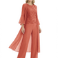 Elegant Pink 3-Piece Pant Set Trending 2026 Styles with Lace Wide-Leg Pants