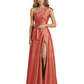 Wedding Mother of the Bride Dress One Shoulder and High Slit Formal Dresses