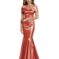Luxury Emerald Formal Dress Off-the-Shoulder Satin Gown Trumpet Silhouette