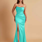 Sexy Soft Satin Mermaid Side Slit Floor-Length Mermaid Bridesmaid Dresses