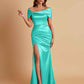 Elegant Soft Satin Off-the-shoulder Side-Slit Mermaid Bridesmaid Dresses