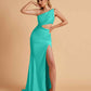 Sexy One-Shoulder Waist Cutout With High Split Floor-Length Bridesmaid Dresses