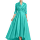 Elegant Mother of Bride Dress Evening Gowns Trending Styles with Lapel Collar 3/4 Sleeves