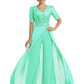 V-Neck Chiffon Mother of the Brides Jumpsuits Dresses Floor Length A-Line Lace