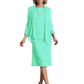3 PCS Knee-Length Mother of Bride Dresses Prom Dress Evening Dress with Sheer Sleeves and Jacket