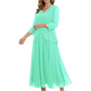 3/4 Sleeve Chiffon Mother of the Brides Dresses V-Neck Wedding Party Gowns