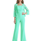 Mother of the Bride Jumpsuit with Lace Jacket 3/4 Sleeve Formal Pant Suit
