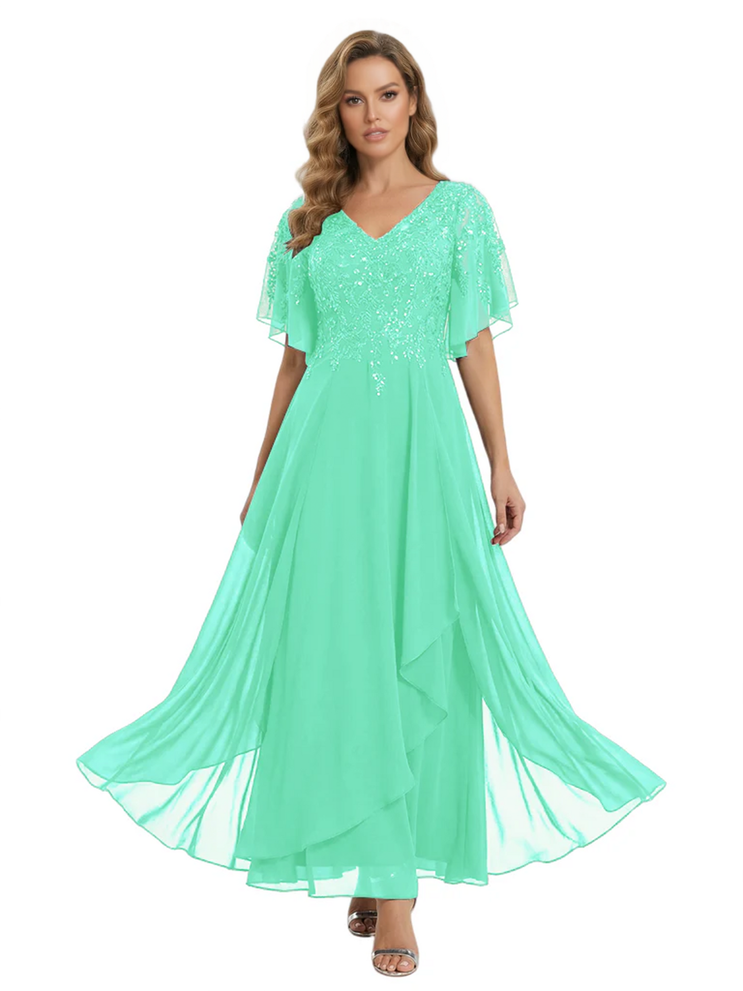 Bling Sequin Chiffon Mother of the Brides Dresses Wedding Party Gowns For Mom