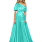 One Shoulder Mother of Bride jumpsuits Formal Gowns Floor Length Detachable Train