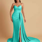 Sexy Soft Satin Mermaid V-neck Floor-Length Mermaid Bridesmaid Dresses