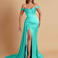 Sexy Soft Satin Sweetheart Off-the-shoulder Strapless Side-Slit Mermaid Bridesmaid Dresses