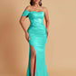 Sexy Soft Satin Mermaid One Shoulder Floor-Length Mermaid Bridesmaid Dresses