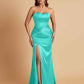 Sexy Soft Satin Mermaid Sweetheart Floor-Length Mermaid Bridesmaid Dresses