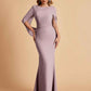 Elegant Mermaid Chiffon Half Sleeves Jewel Mother of the Brides Dresses Online