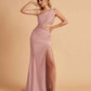 Sexy One-Shoulder Waist Cutout With High Split Floor-Length Bridesmaid Dresses