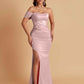 Sexy Soft Satin Mermaid One Shoulder Floor-Length Mermaid Bridesmaid Dresses