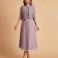 Elegant A-line Bateau Sleeveless Tea Length Mother of the Brides Dresses Online