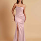 Sexy Soft Satin Mermaid Side Slit Floor-Length Mermaid Bridesmaid Dresses