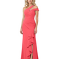 Modern Mother of Bride Dresses 2026 Asymmetric Neckline Ruffle Slit Gown