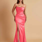 Sexy Soft Satin Mermaid Side Slit Floor-Length Mermaid Bridesmaid Dresses