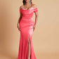 Elegant Soft Satin Mermaid Spaghetti Straps Floor-Length Mermaid Bridesmaid Dresses