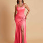 Gorgeous Square Criss Cross Soft Satin Side Slit Floor-Length Mermaid Bridesmaid Dresses
