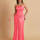 Sexy Soft Satin Mermaid Strapless Floor-Length Mermaid Bridesmaid Dresses