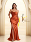 Sexy Soft Satin Mermaid Side Slit Floor-Length Mermaid Bridesmaid Dresses