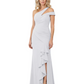 Modern Mother of Bride Dresses 2026 Asymmetric Neckline Ruffle Slit Gown