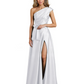 Wedding Mother of the Bride Dress One Shoulder and High Slit Formal Dresses