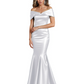 Luxury Emerald Formal Dress Off-the-Shoulder Satin Gown Trumpet Silhouette
