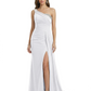 One Shoulder Mother of Bride Dress Ruffle Formal Gowns Mermaid Floor Length Train Slit