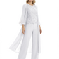 Elegant Pink 3-Piece Pant Set Trending 2026 Styles with Lace Wide-Leg Pants