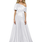 One Shoulder Mother of Bride jumpsuits Formal Gowns Floor Length Detachable Train