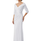 Elegant 3/4 Sleeve Mother of the Brides Dresses Mom Outfits Wedding Satin