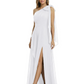One-Shoulder Mother of the Bride Dress Chiffon Gown with Long Sash Detail
