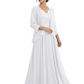 Plus Size A-line Chiffon 3/4 Sleeves Mother of the Brides Dresses Long Jacket Dress
