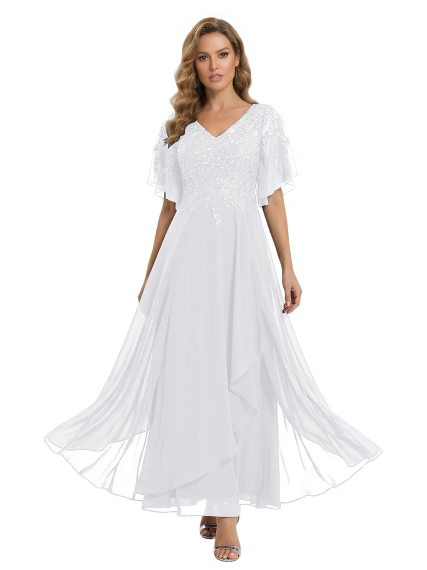 Bling Sequin Chiffon Mother of the Brides Dresses Wedding Party Gowns For Mom
