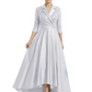 Elegant Mother of Bride Dress Evening Gowns Trending Styles with Lapel Collar 3/4 Sleeves