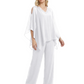 V-Neck Chiffon Mother of the Brides Dresses Plus Size Jacket Suits Wedding