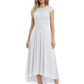 Elegant Evening Gown Trending 2026 Styles with Cap Sleeves High-Low Skirt
