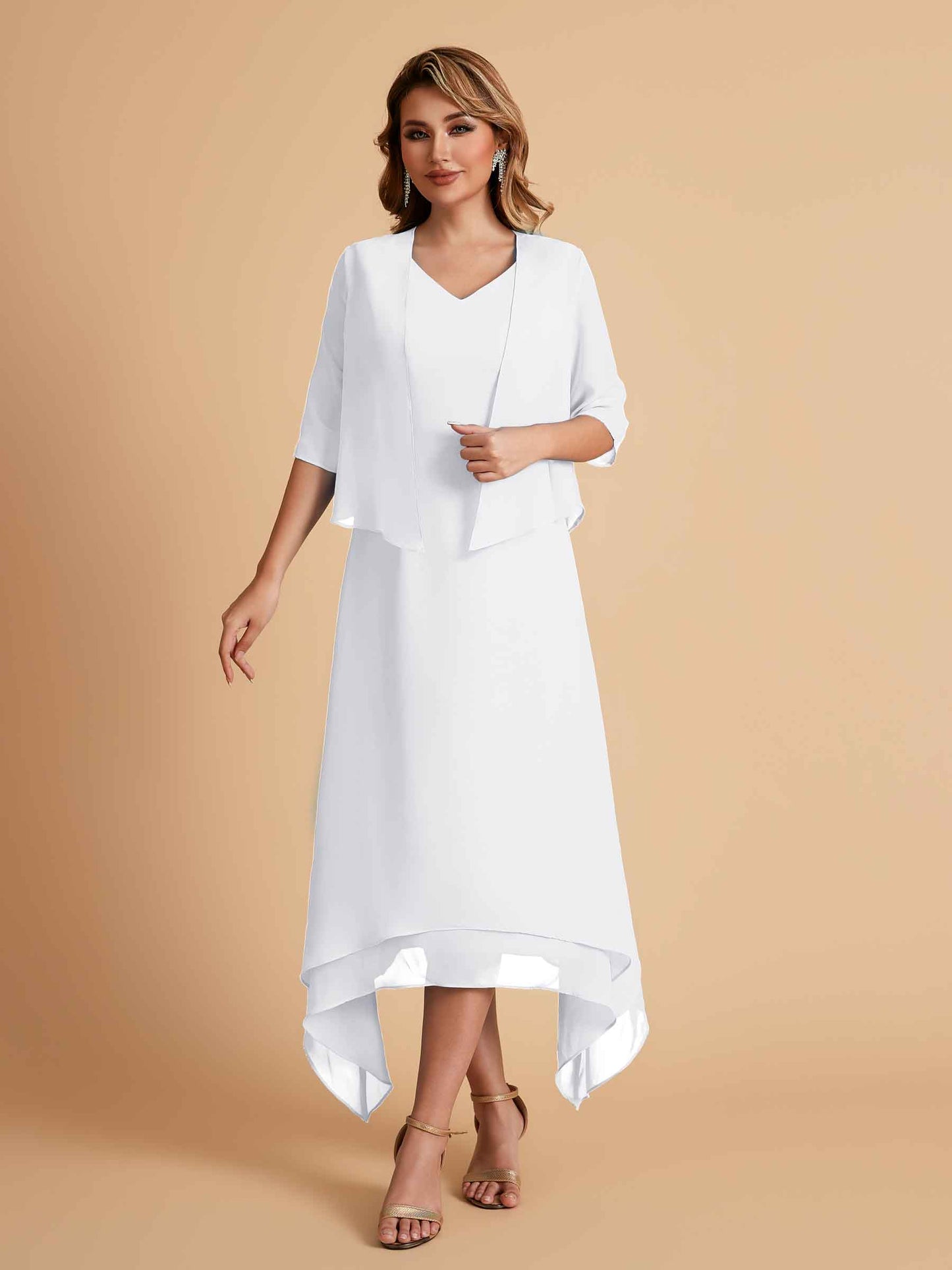 Elegant A-line Chiffon Short Sleeves Mother of the Brides Dresses Online