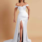 Sexy Soft Satin Sweetheart Off-the-shoulder Strapless Side-Slit Mermaid Bridesmaid Dresses