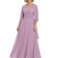 Luxury Formal Mother of Bride Dress Sparkling Sequin Top & Flowy Chiffon Skirt with Shawl