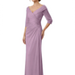Elegant 3/4 Sleeve Mother of the Brides Dresses Mom Outfits Wedding Satin