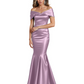 Luxury Emerald Formal Dress Off-the-Shoulder Satin Gown Trumpet Silhouette