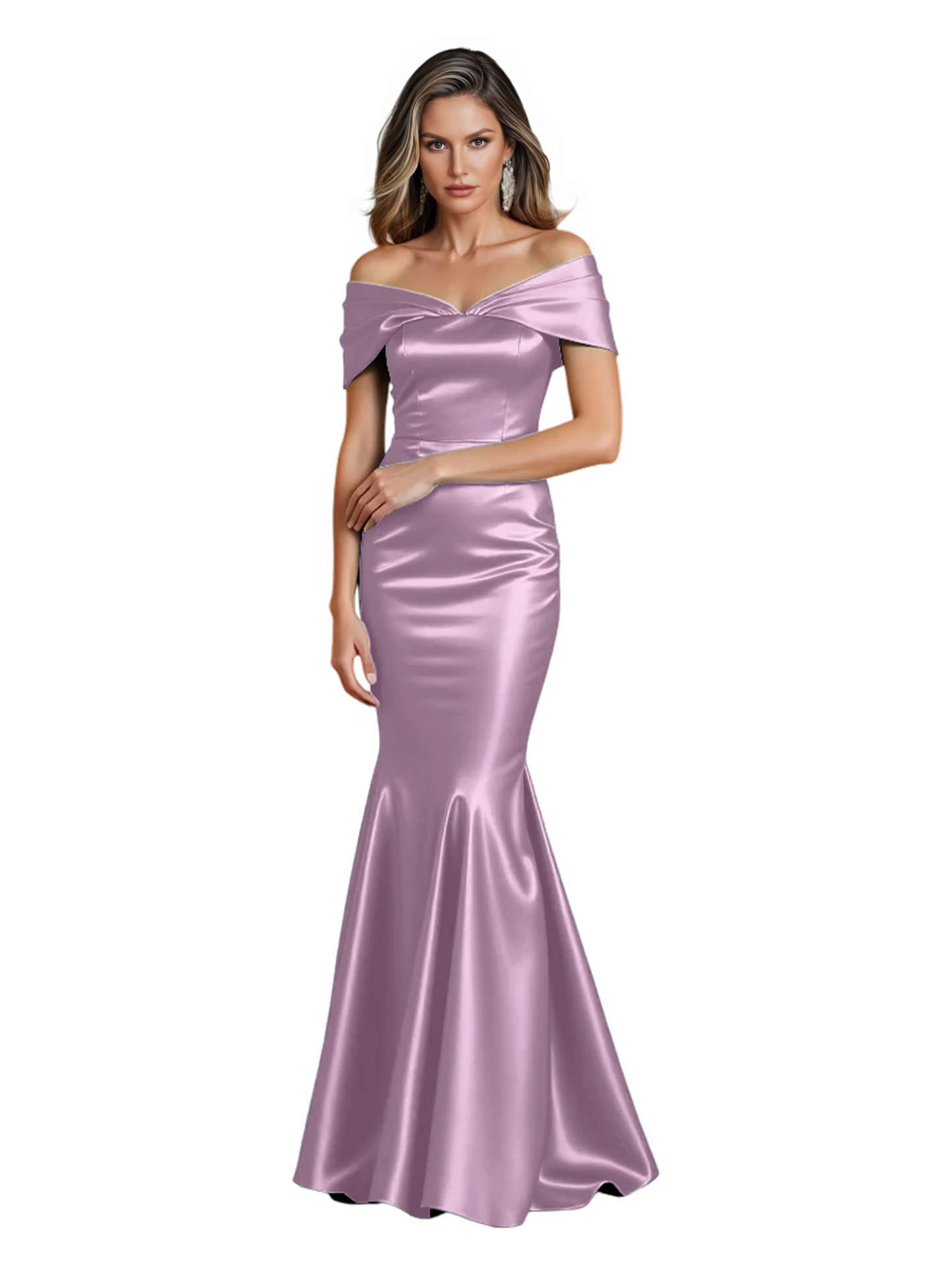 Luxury Emerald Formal Dress Off-the-Shoulder Satin Gown Trumpet Silhouette