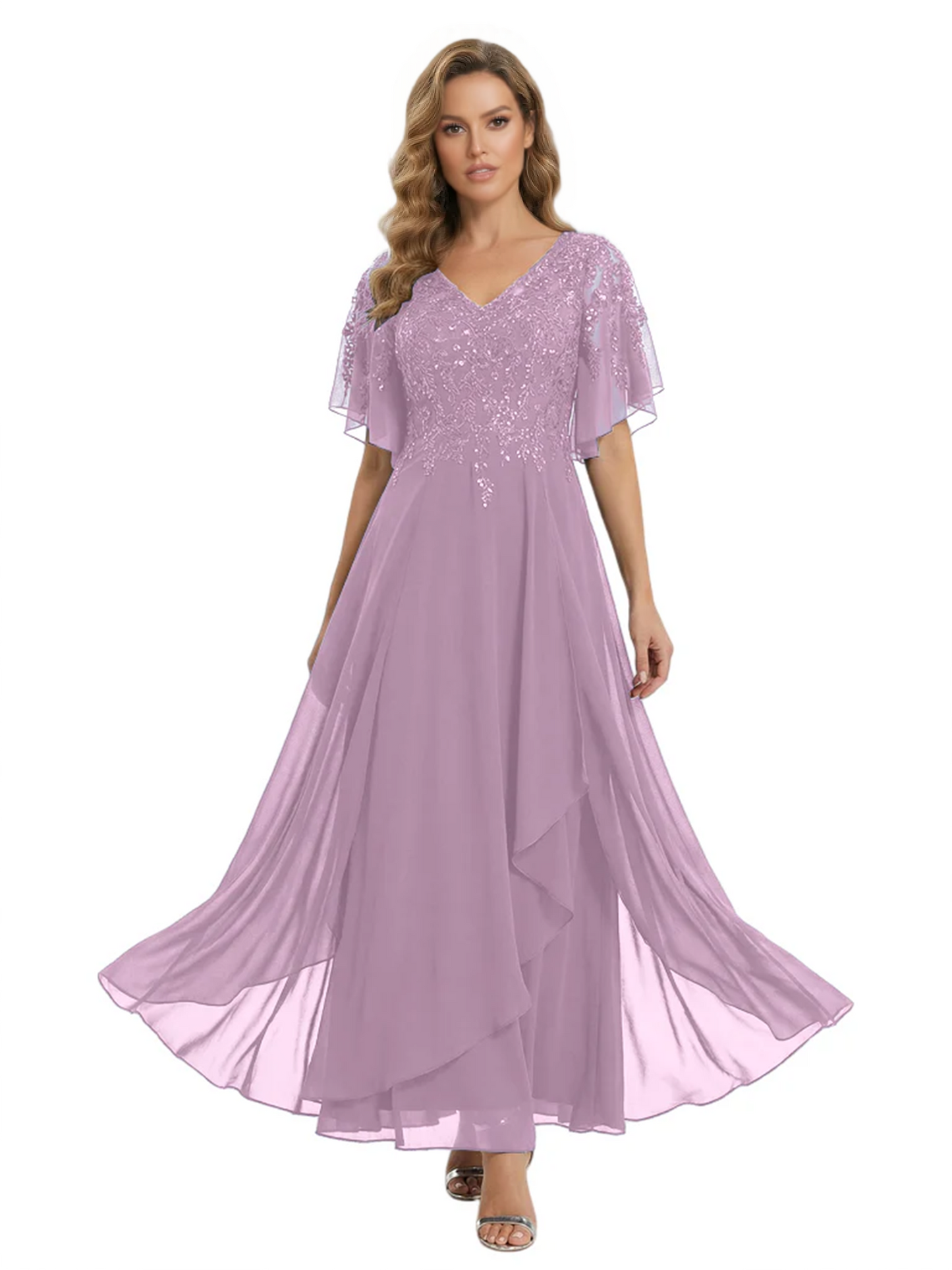Bling Sequin Chiffon Mother of the Brides Dresses Wedding Party Gowns For Mom