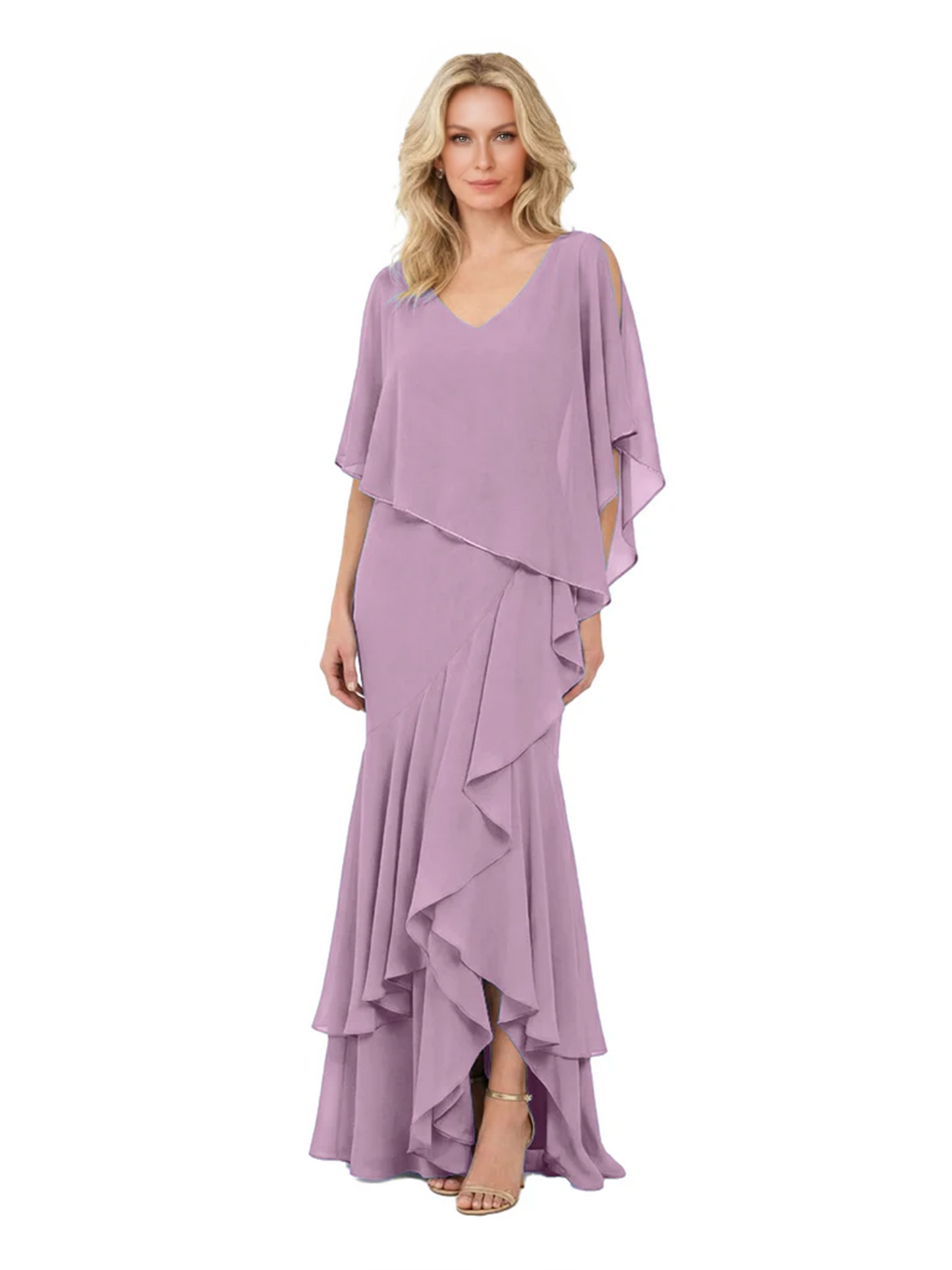 Chic Long A-Line Chiffon Mother of the Brides Dresses Sequin Mom Outfits